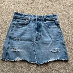 Gap Kids Denim Skirt Size 8 Girls Distressed Raw Hem